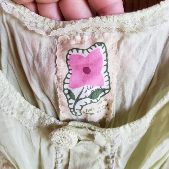 Free People Vintage Faded Green Lace Tank Cami - Picture 6 of 9